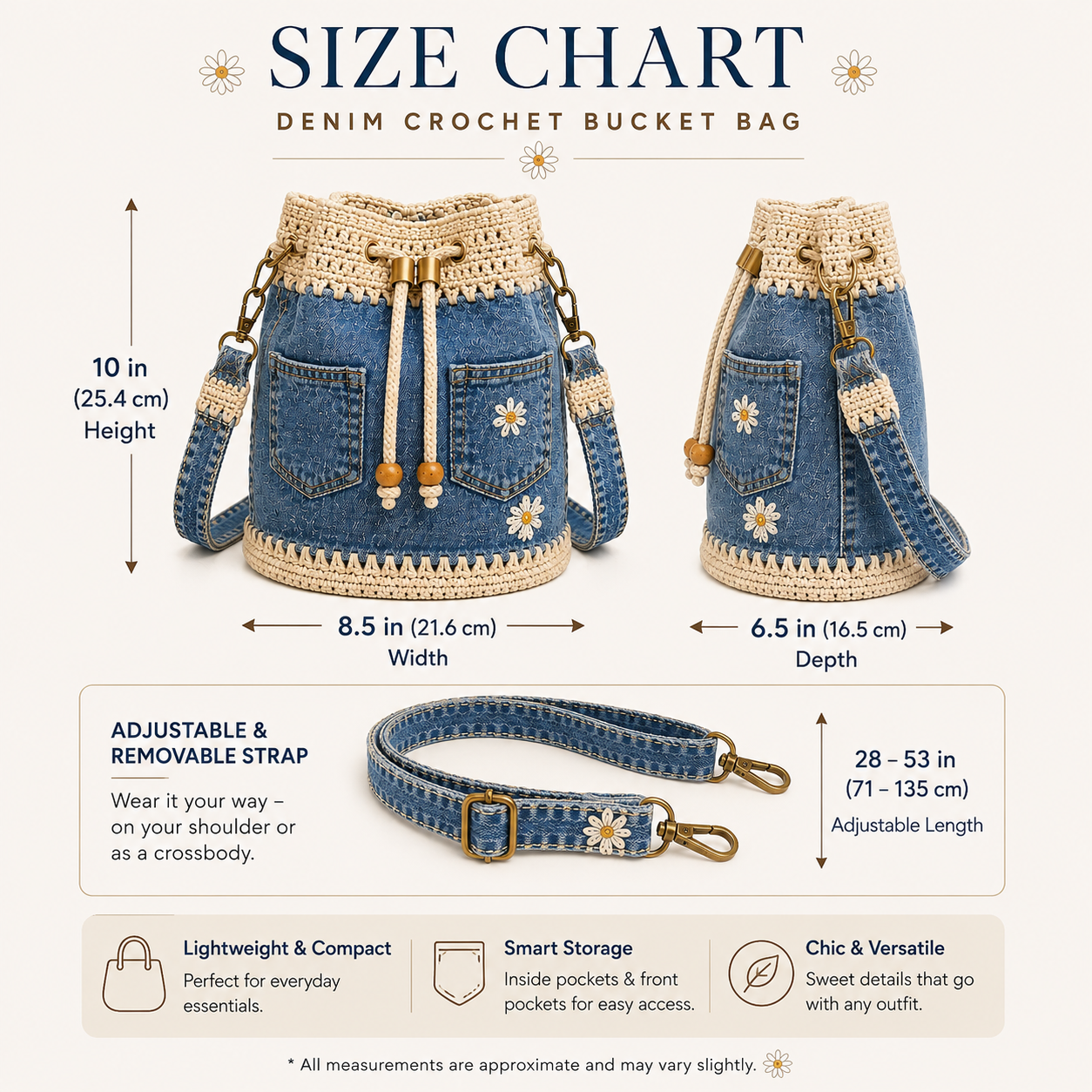 🔥Last Day 49% OFF-Denim Crochet Bucket Bag