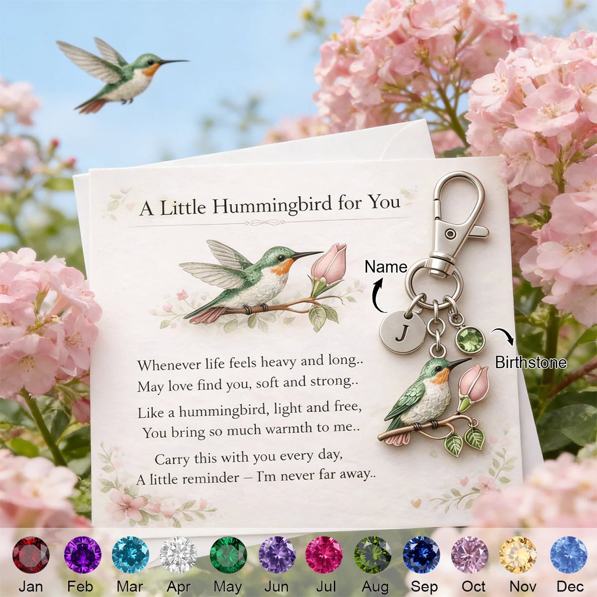 🐦A Little Hummingbird for You keychain🎁A Meaningful Mother's Day Gift Filled with Love & Comfort