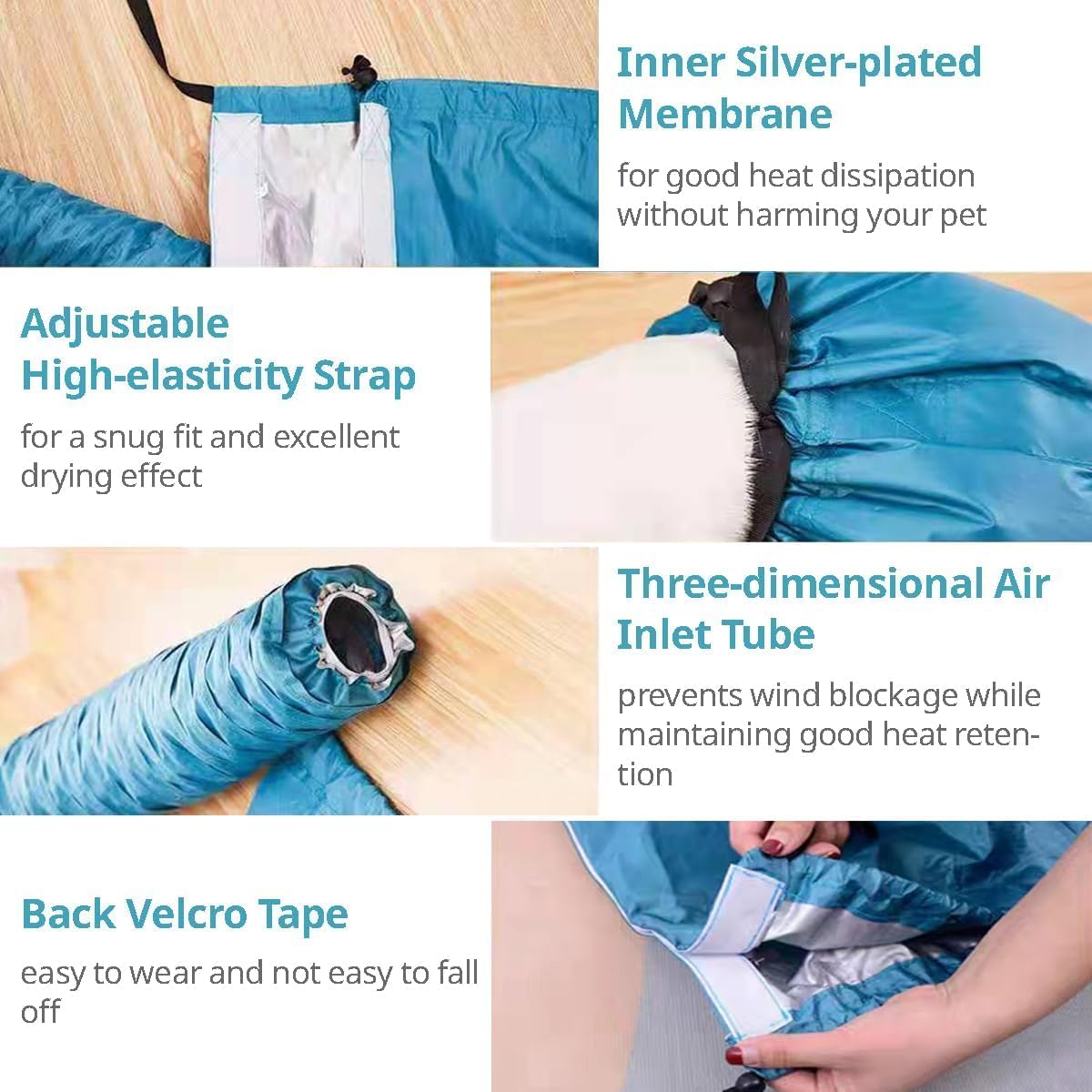 Dog Drying Bag – Quick Dry Pet Hair Drying Suit for Small, Medium & Large Dogs and Cats, 360° Air Circulation Grooming Accessory for Blow Drying (X-Large)