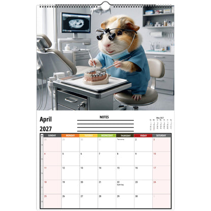 Funny Guinea Pig Wall Calendar 2027