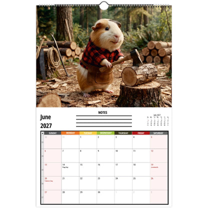 Funny Guinea Pig Wall Calendar 2027