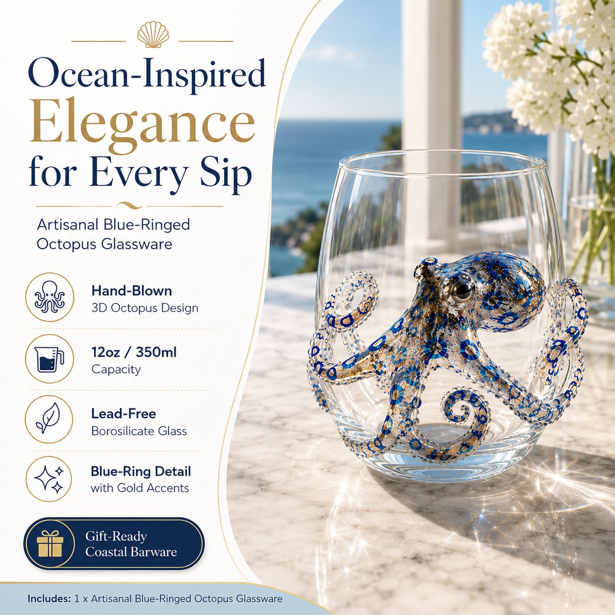 🌊 3D Ocean Animal Artisan Glassware Collection