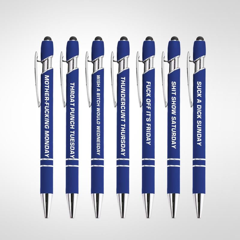 🔥Last Day Promotion 49% OFF💝Funny Stress-Relief Daily Quotes Metal Ballpoint Pen Set (7 Pcs) | 🎁Office Christmas Gift Exchange