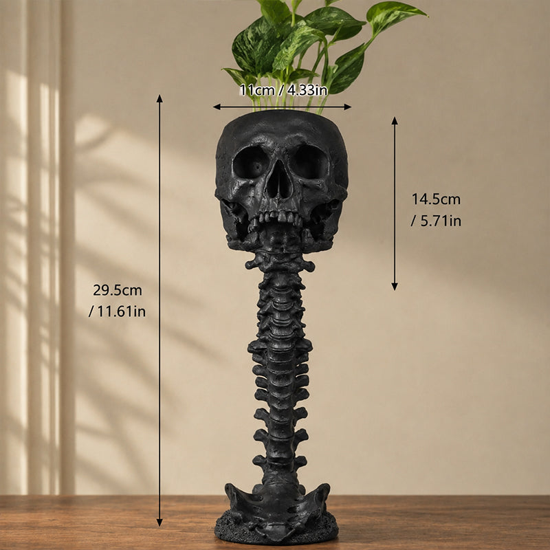 💀🖤Gothic Skull Planter And Skeleton Vase Spooky Home Decor
