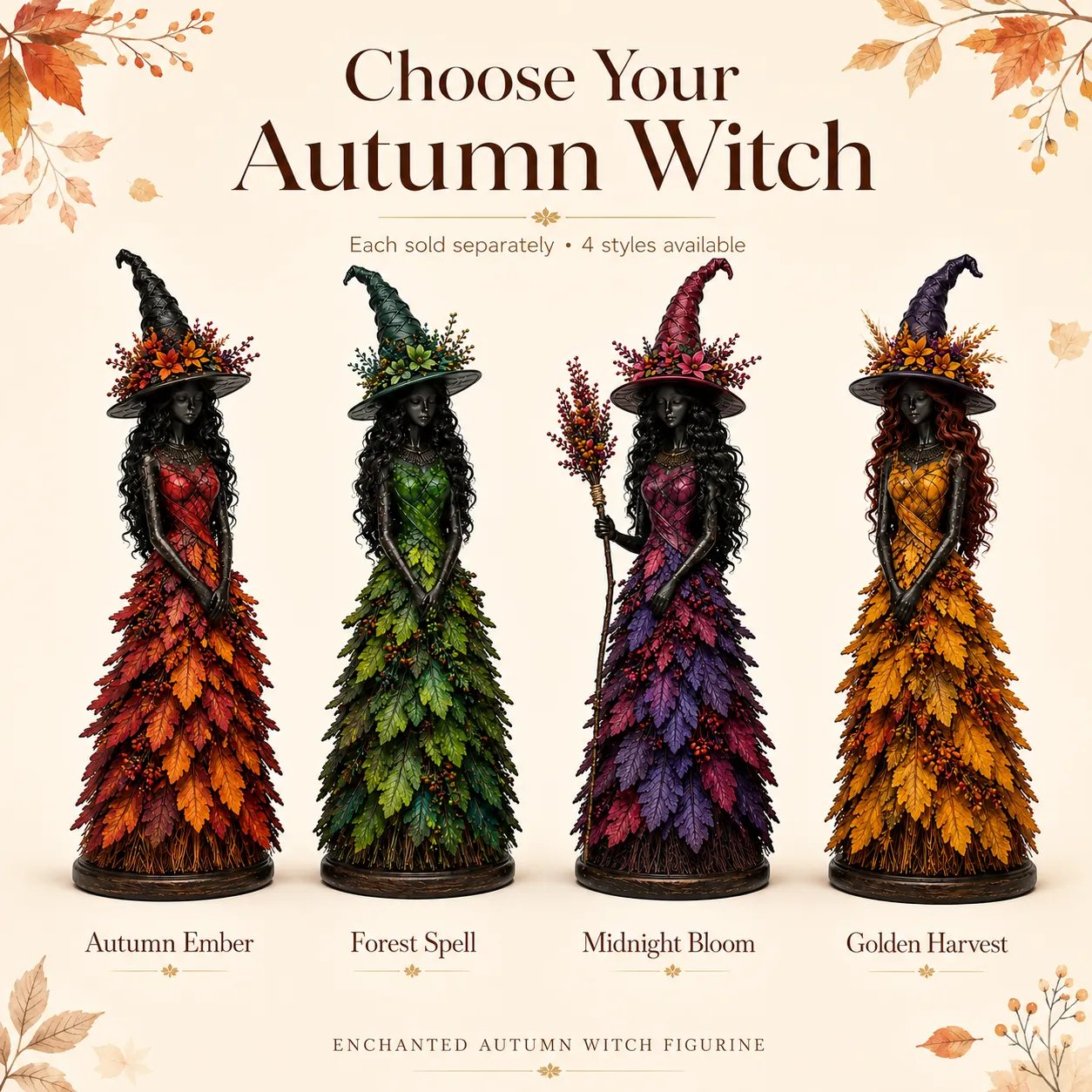 💥LAST DAY 50% OFF - 🧙 Enchanted Autumn Witch Figurine (📦Buy 3 Free Shipping)