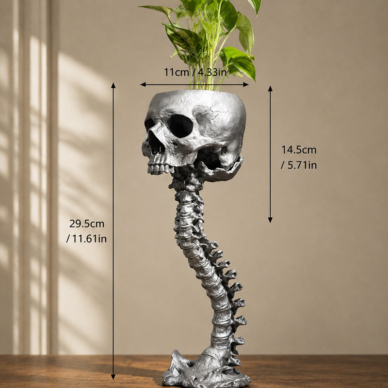 💀🖤Gothic Skull Planter And Skeleton Vase Spooky Home Decor