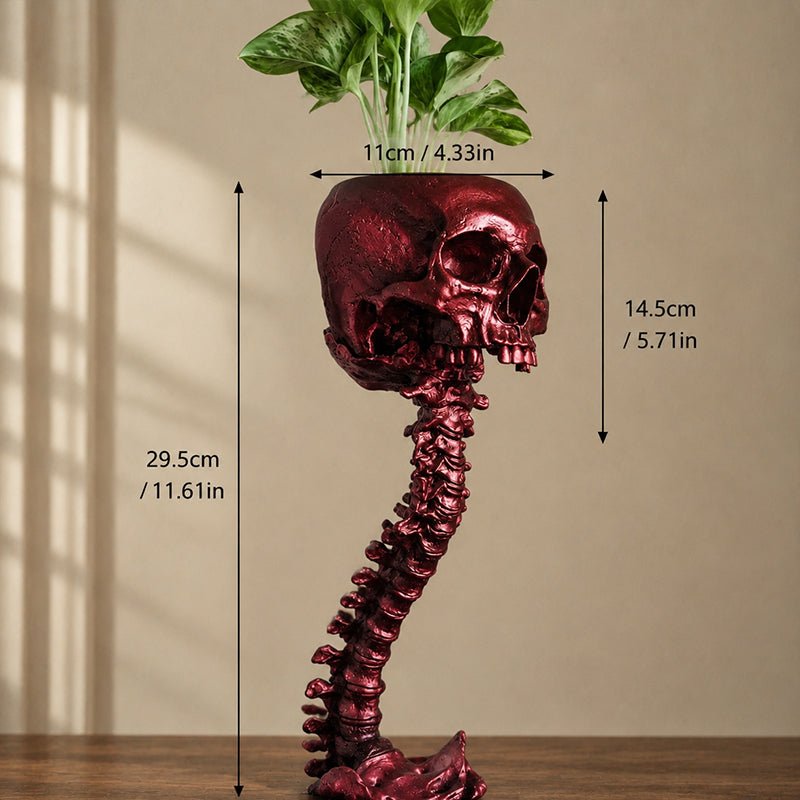 💀🖤Gothic Skull Planter And Skeleton Vase Spooky Home Decor
