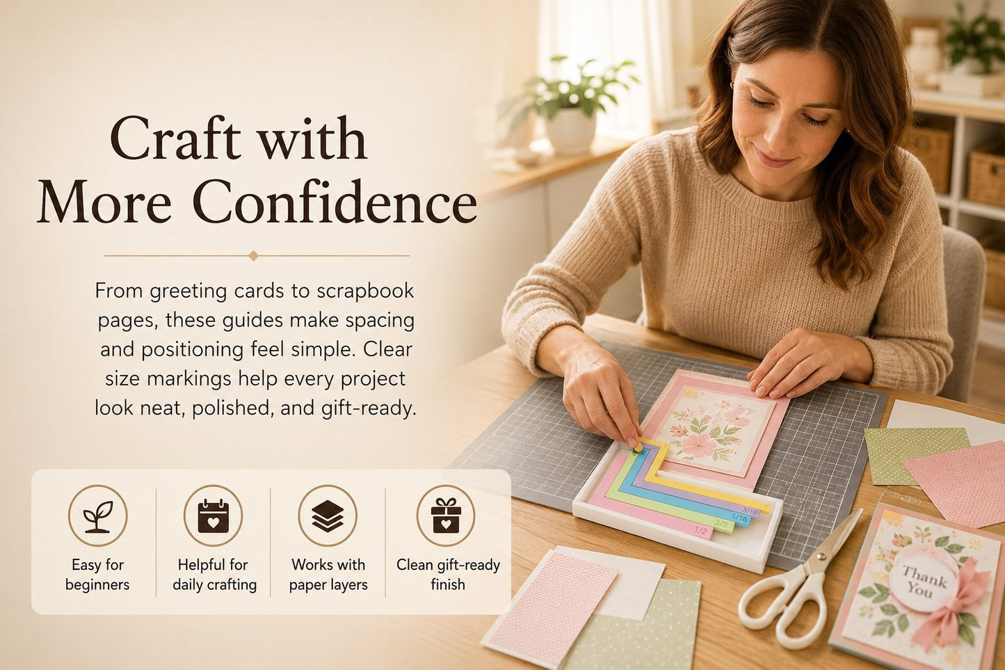 🎁 Last Day 49% OFF - Card Making Alignment Guides Set | Create Perfectly Aligned Handmade Cards Without Guesswork or Crooked Corners ✨
