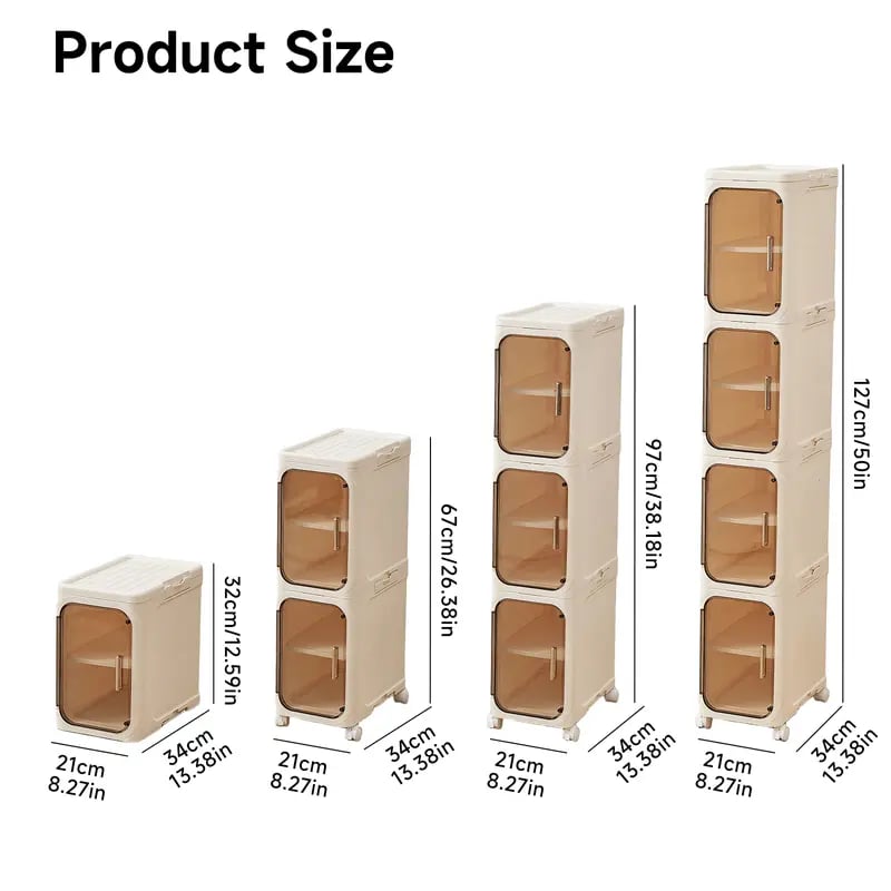4-Tier Slim Plastic Storage Cabinet
