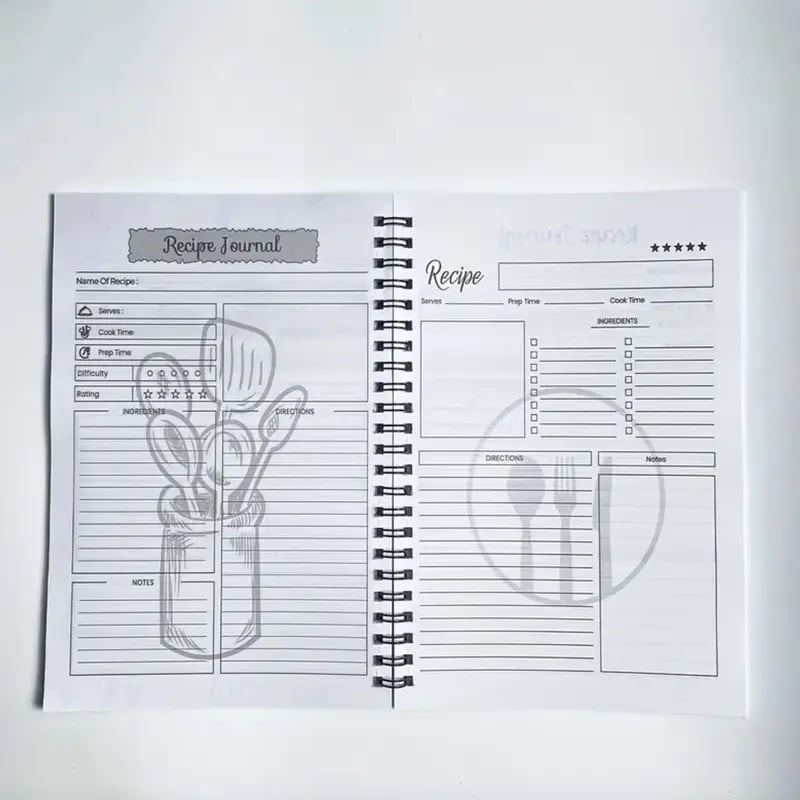 🔥Durable Spiral My Cookbook Notebook Illustrated Kitchen Tools Creative Warmth