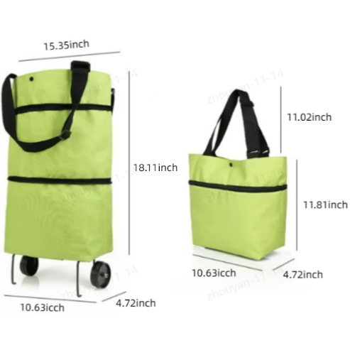 🛍️✨ Convertible shopping tote – hides wheels, holds 20kg, expands with zipper!