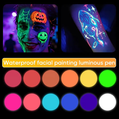 UV Neon Face Paint Markers 12 Colors