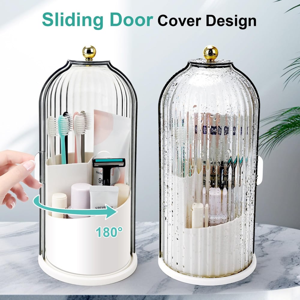 🛁Sliding Lid Toothbrush Organizer✨