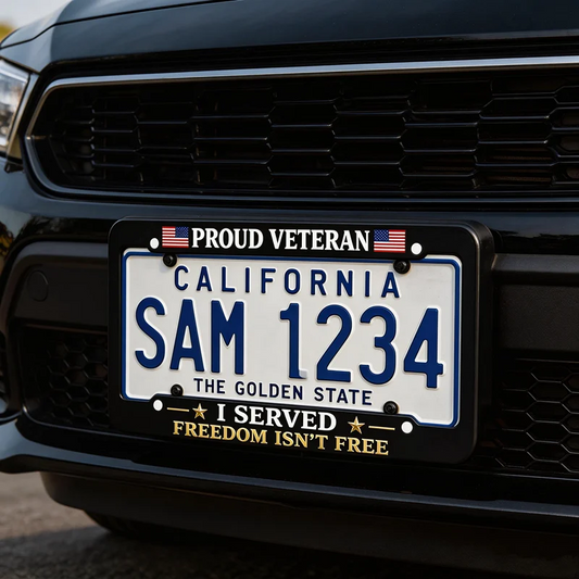 Veteran Metal License Plate Frame