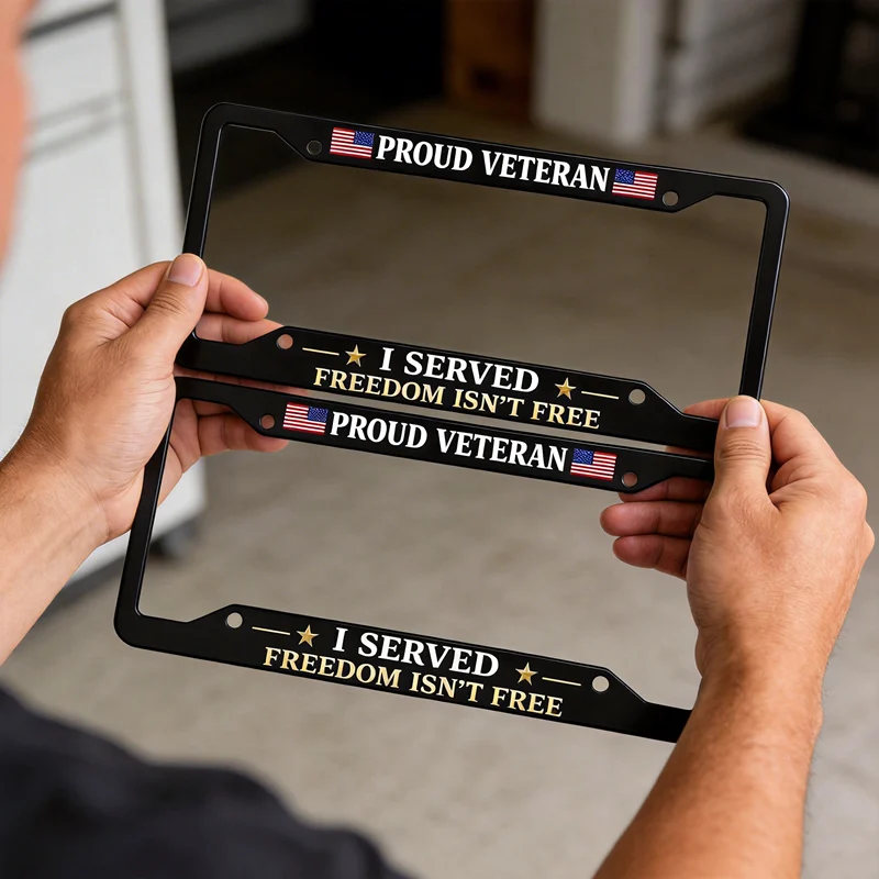 Veteran Metal License Plate Frame