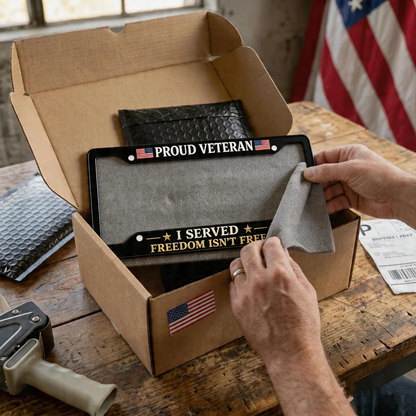 Veteran Metal License Plate Frame