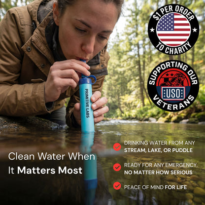2026 Personal Straw Water Filter for Camping, Hiking, Survival, Emergency, Travel