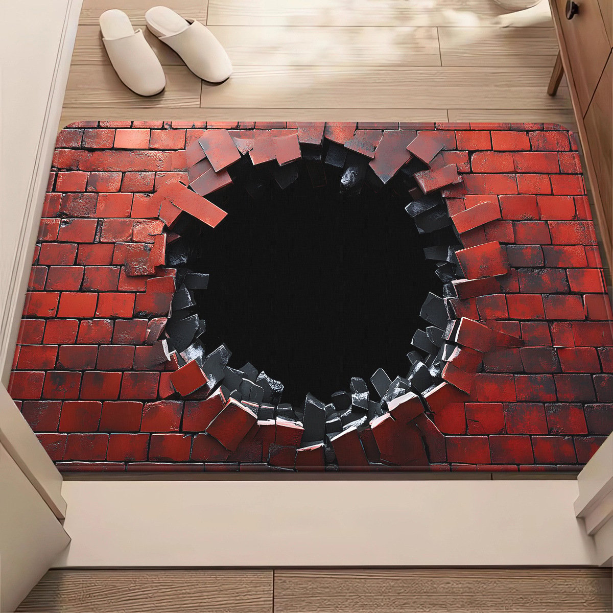 Visual Illusion Endless Abyss Pattern HD Printed Non-Slip Doormat
