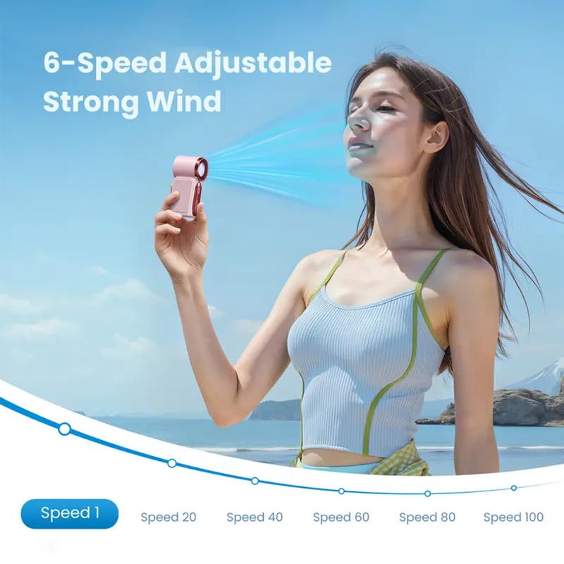 ✨Turbo Handheld Fan – LED Display, 6 Speeds, 3000mAh🔋
