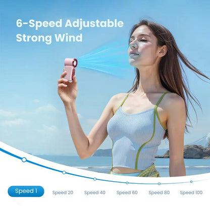 ✨Turbo Handheld Fan – LED Display, 6 Speeds, 3000mAh🔋