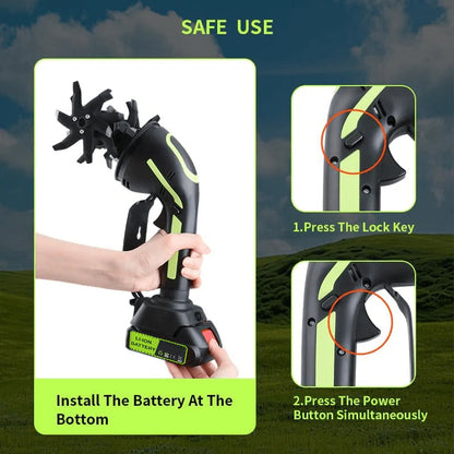 Dailyard™ Multifunctional 2-in-1 Cordless Tiller & Cultivator with Telescopic Pole