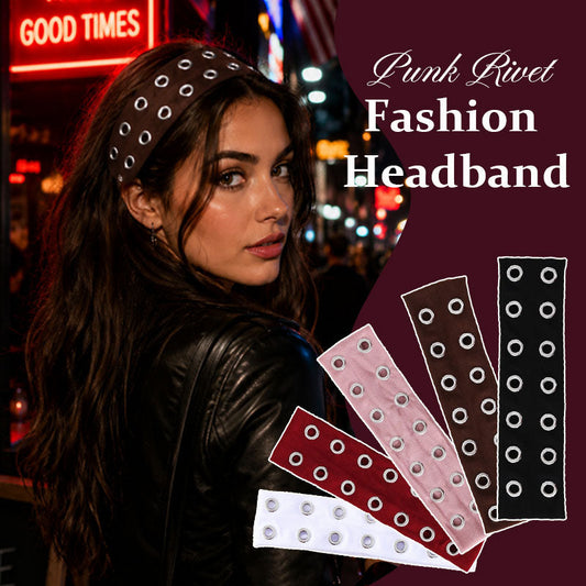 🖤 Punk Rivet Fashion Headband ⚡