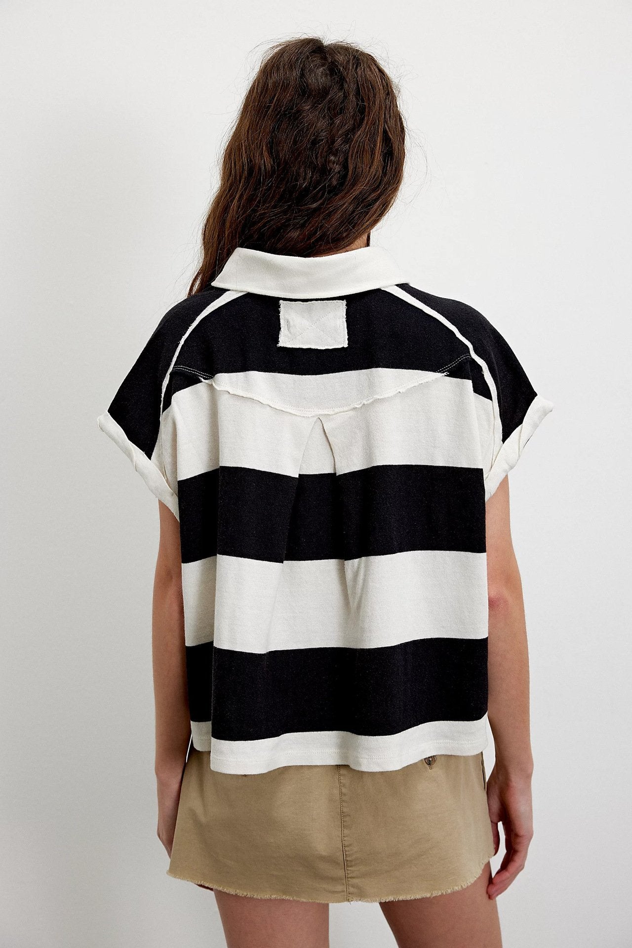 Women's Summer Striped Polo Shirt – Casual Loose Short Sleeve Top