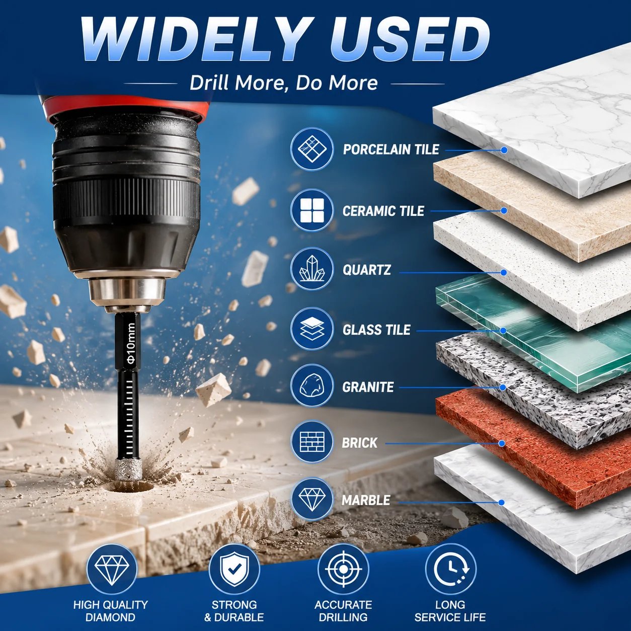 6PCS Diamond Drill Bit Set – Clean Holes In Hard Surfaces