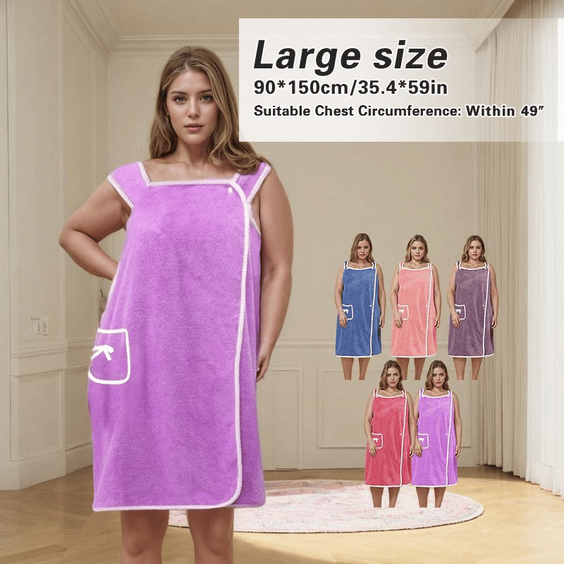 🏆 50K+ SOLD! ✨ Plus Size Women's Wearable Shower Skirt