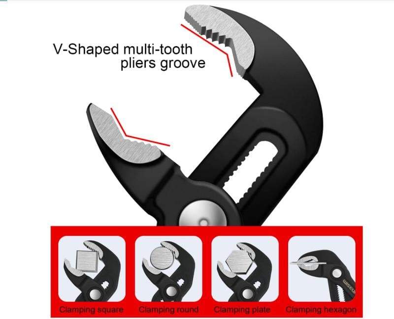 Groove Joint Pliers 5 Inch with Fast Adjustable Pliers V-Jaw Tongue and Groove Pliers Wrench for Water Pump