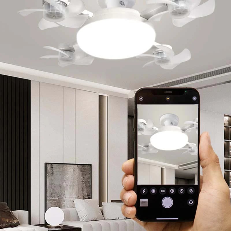 🌀E26/E27 Socket Ceiling Fan Light – 2-in-1 LED Light & Quiet Fan with Remote Control