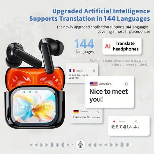 🎧Wireless Bluetooth Translation Earphone With LED display screen(Fit iOS & Android)