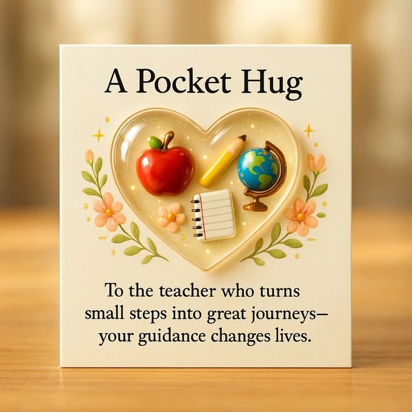 🔥LAST DAY 49% OFF -Teacher Pocket Hug Keepsake: A Tiny, Heartfelt Thank You for Your Favorite Educator 🎒💝