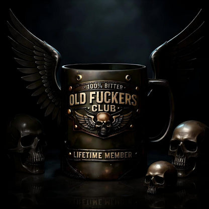 ☕OLD FUCKERS CLUB™ MUG - 100% Bitter. Lifetime Member. 😎☠️