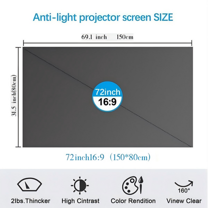 🔥Anti-Light 4K Projector Screen (16:9)🎥✨