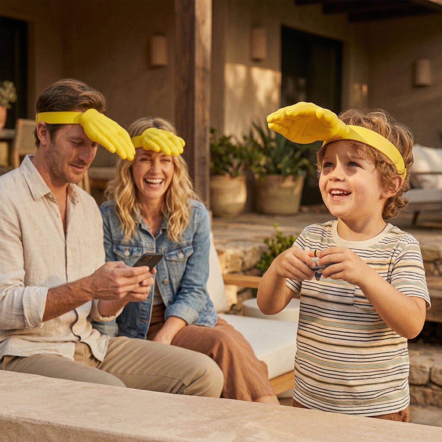 🌞Funny Headband Creative Funny Headwear Outdoor Sports Sun Hat Yellow Palm Sun Hat