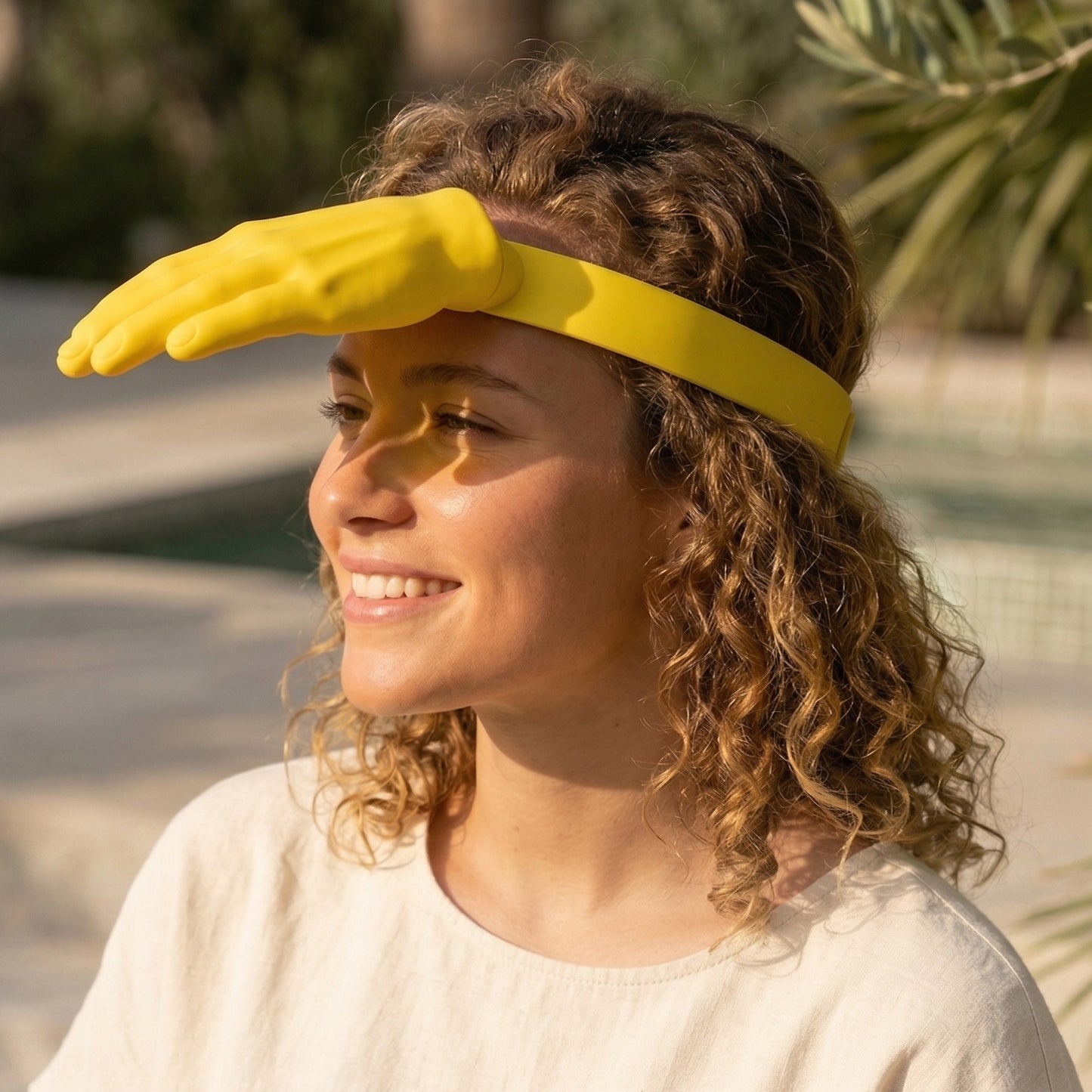 🌞Funny Headband Creative Funny Headwear Outdoor Sports Sun Hat Yellow Palm Sun Hat