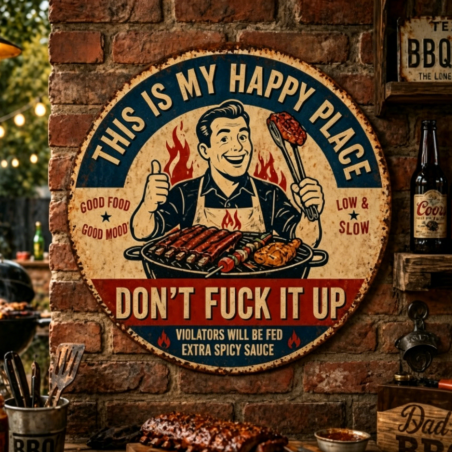 🌿💖"This Is My Happy Place" Garden Metal Sign