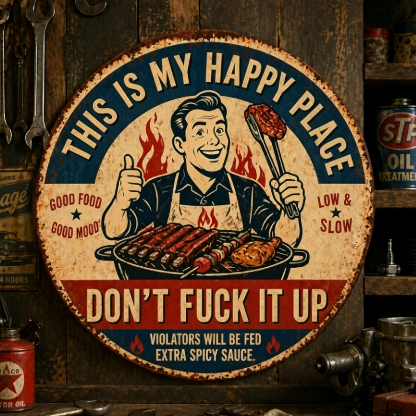 🌿💖"This Is My Happy Place" Garden Metal Sign