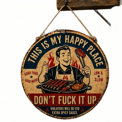 🌿💖"This Is My Happy Place" Garden Metal Sign