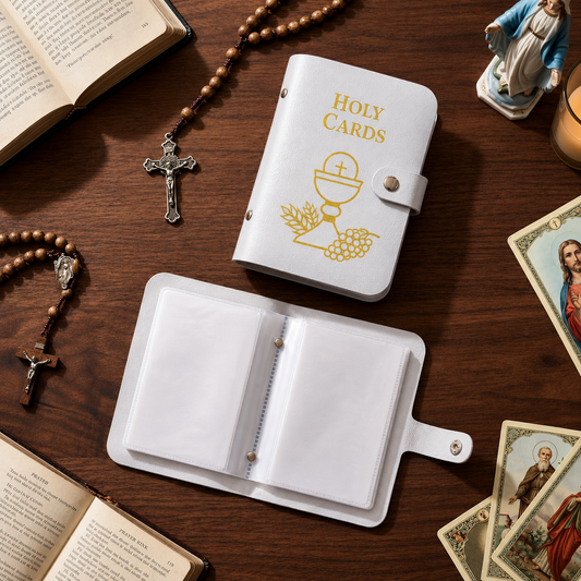 ✝️ NEW First Communion Eucharist Gift Holy Prayer Card Holder Book