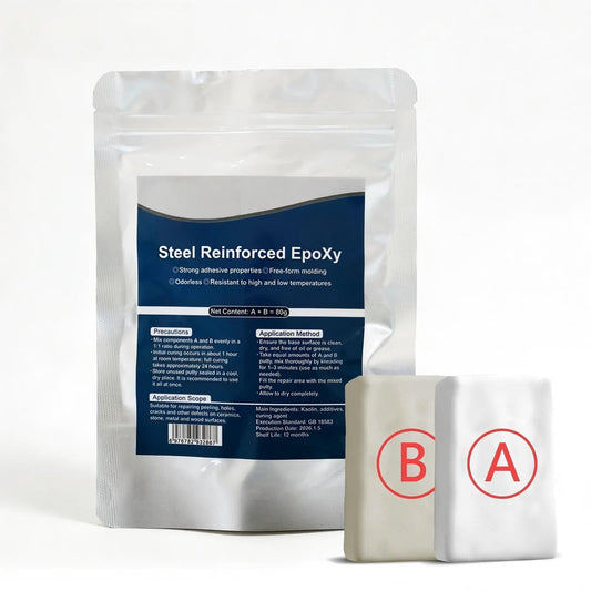 Steel Reinforced Epoxy Putty, Easy Operation, High Strength & Strong Adhesion, Excellent Restoration,