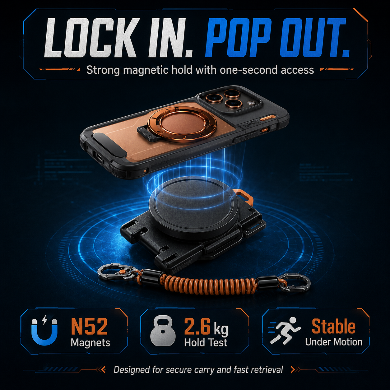 Quick-Release Magnetic Phone Mount for Straps