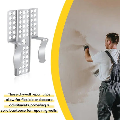 10pcs Drywall Fastener Clips, Stainless Steel Drywall Repair Clips with 20pcs Screws Fits 1/2" and 5/8" Panels