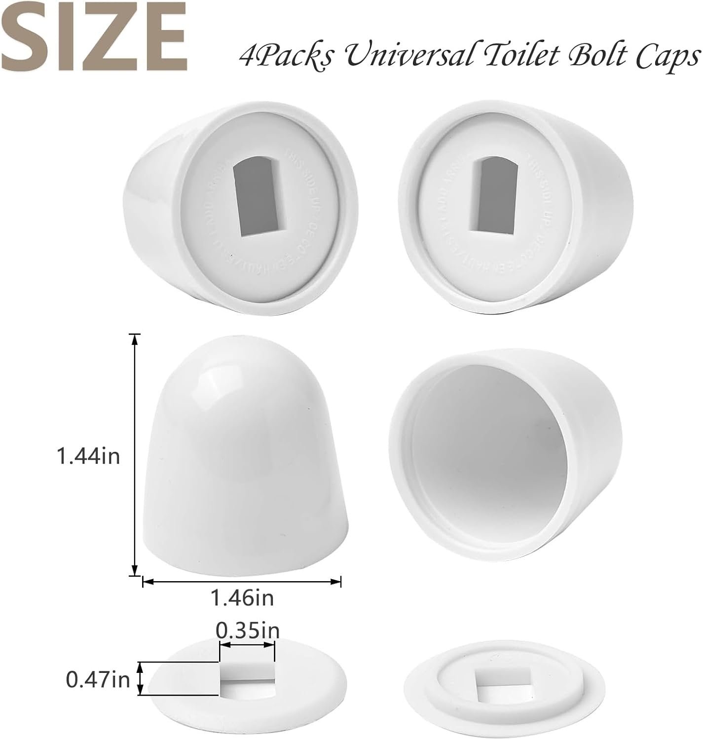 2Packs Ceramic Gold Birds Toilet Bolt Caps & 4Packs Universal Toilet Bolt Covers