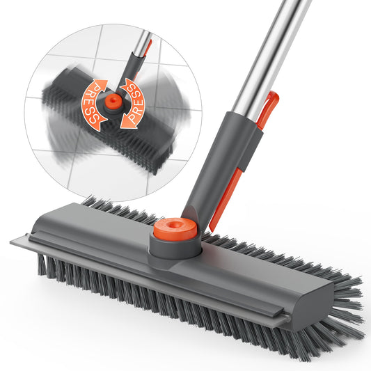 3-in-1 Adjustable Floor Scrub Brush – 360° Rotating Cleaning Tool