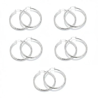 🎉 BUY 1 GET 1 FREE 🎁 Diamond-Cut Hoop Earrings for Women – Elegant, Sparkling 💎
