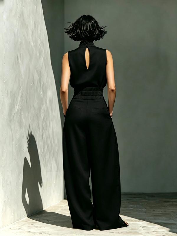 👗 LIMITED-TIME 49% OFF! ✨ Top & Wide-Leg Pant 2-Piece Set – Mock Neck, Cinched Waist, Featherlight 🌿