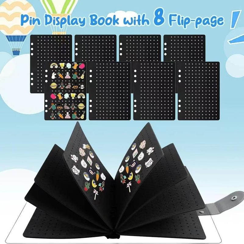 📌8 Pages Clear Felt Pin Display Book