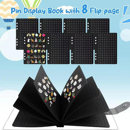 📌8 Pages Clear Felt Pin Display Book